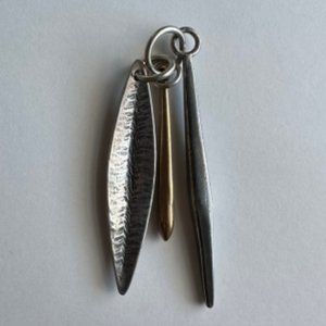 Retired James Avery Artifacts Pendant 3 Charm 925 Sterling Silver Bronze Feather